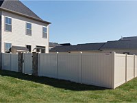 <b>6 foot high tan vinyl privacy fence and walk gate</b>